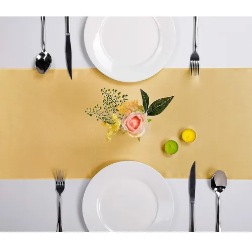 12" x 108" Satin Table Runner - Gold