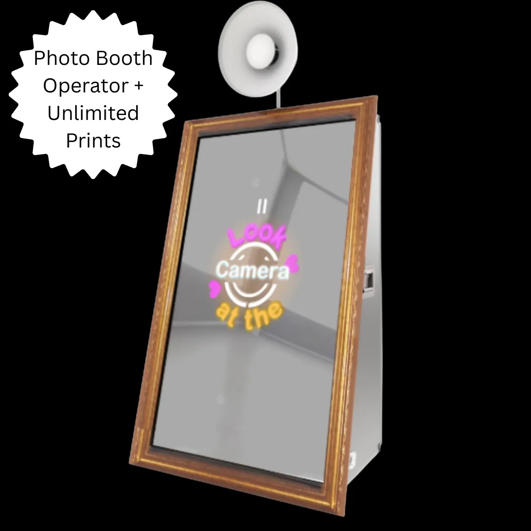 Mirror Photo Booth + Operator & Prints - Hourly Rate