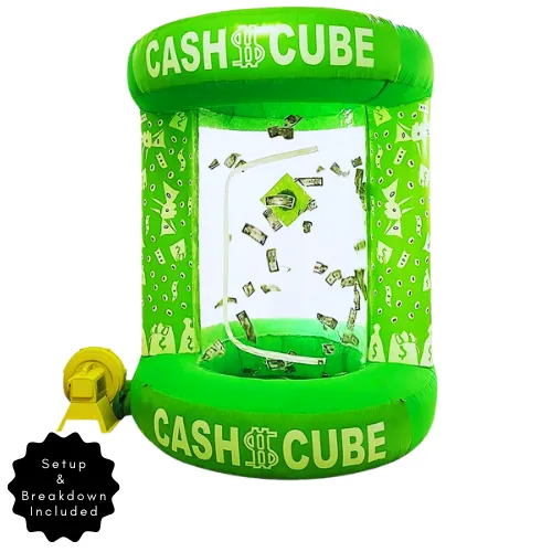 Inflatable Cash Cube Booth - 63" x 83" - Fake Bills Included