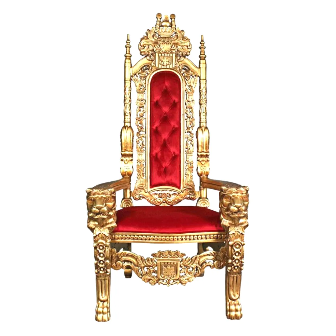 Ruby & Gold Throne Chair