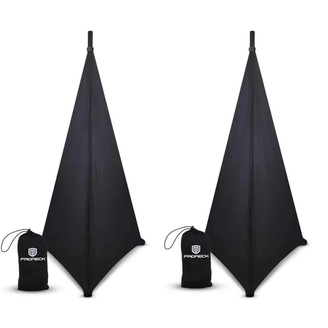 Two Proreck Speaker Stand Cover Tripod Stand Skirt Skrim - Black