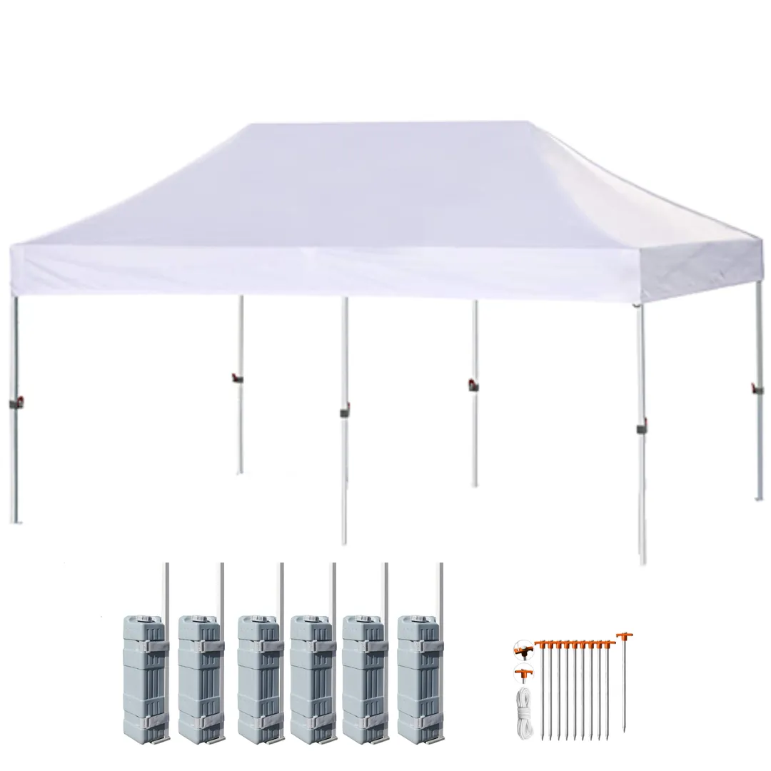 10ft x 20ft Commercial Pop-Up Canopy Tent - White