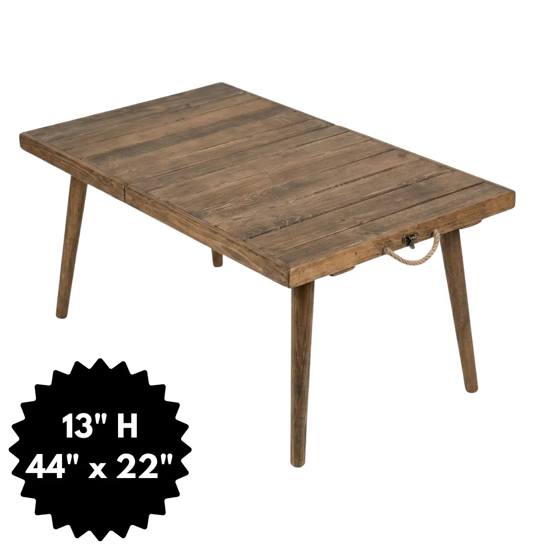 13" Boho Wood Picnic Table - 44" x 22"