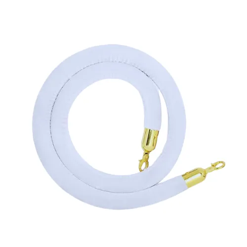 5ft White & Gold Velvet Rope