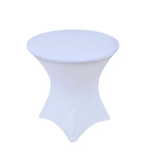 White Lowboy Spandex Linen Cover - 30" Cocktail Table