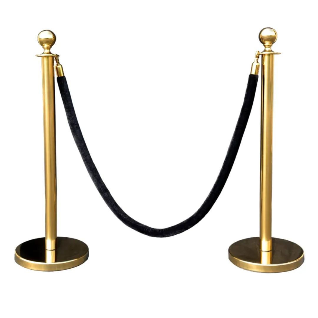 Gold Stanchions with Black Velvet Rope