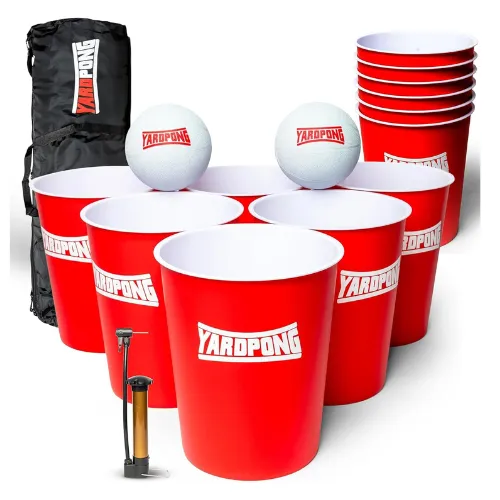 Giant Yard Pong - Red Beer Pong Basketball Game