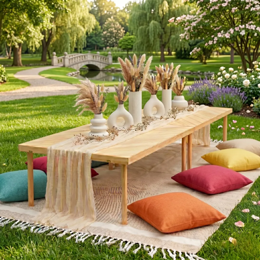Boho Wood Table XL Package - 80" x 30" 