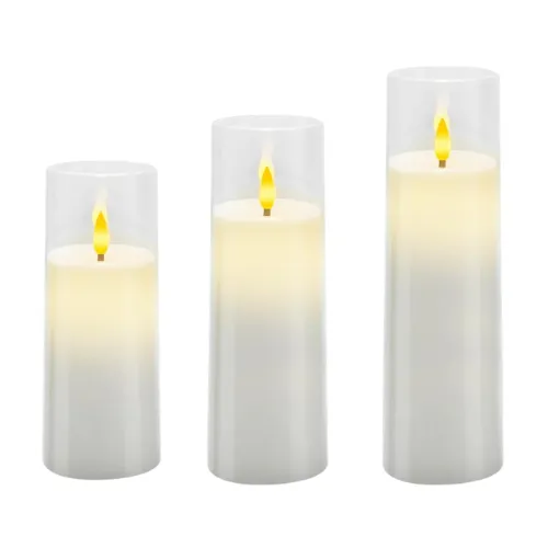 3 Piece Flameless Flickering Candles 