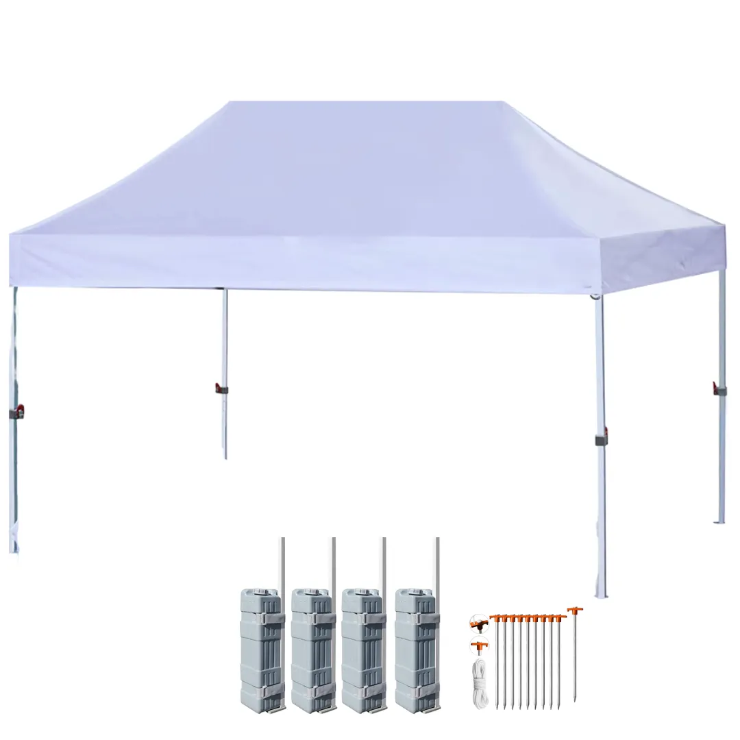 10ft x 15ft Commercial Pop-Up Canopy Tent - White