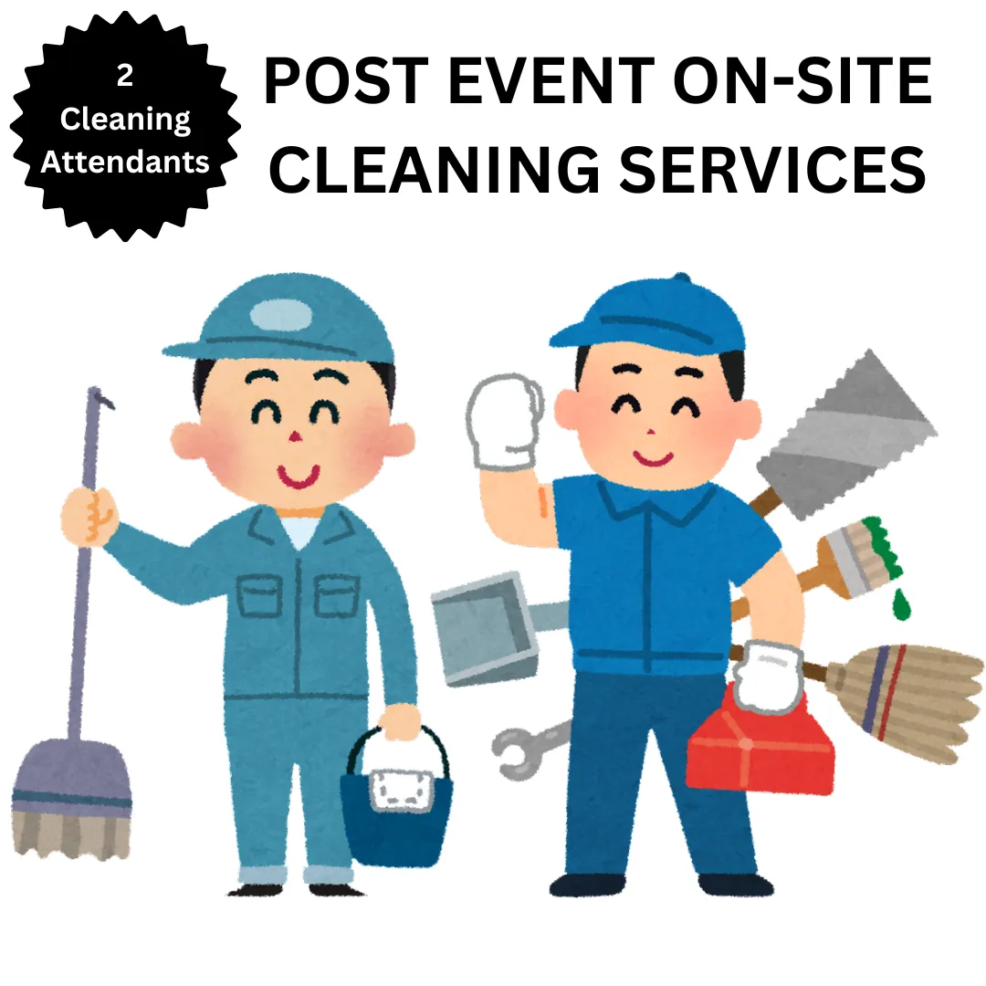 Post Event On-Site Cleaning Services - 2 Attendants