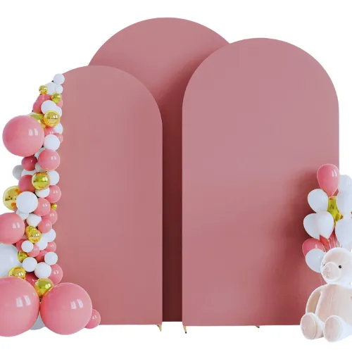 Light Dusty Rose Arch Backdrop Covers - 3 Pieces