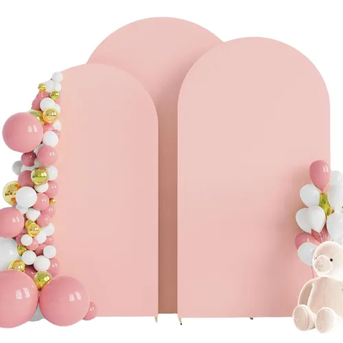 Pale Pink Arch Backdrop Covers - 3 Pieces