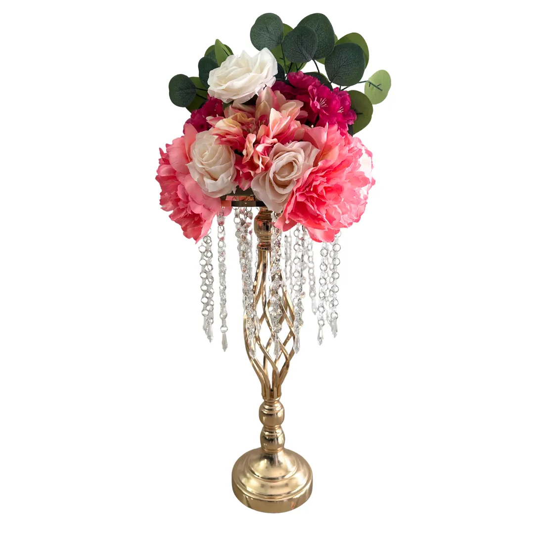 25" Gold & Floral Centerpiece 