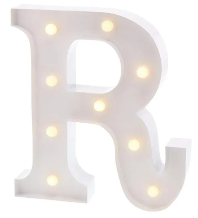 White Metal Marquee Letter "R"
