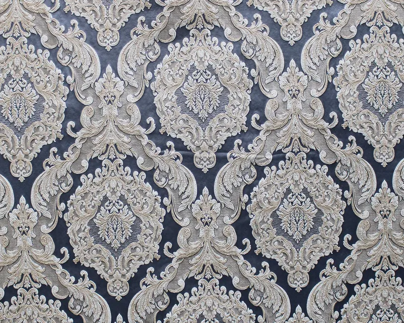 Royal Blue Damask Linen 