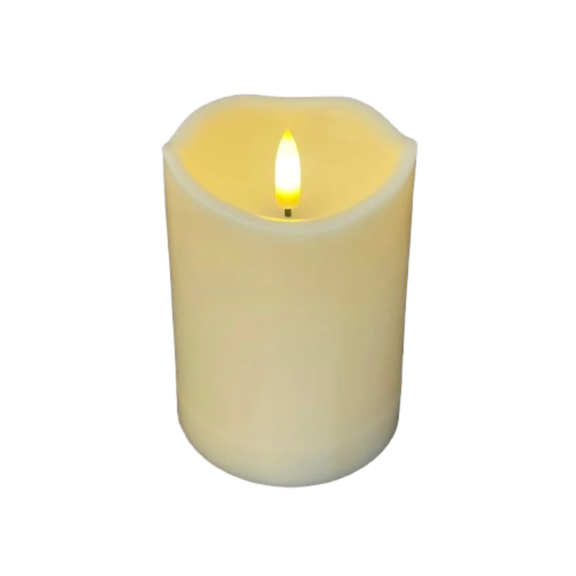 Flameless Flicker Pillar Resin Candle 3" Ivory