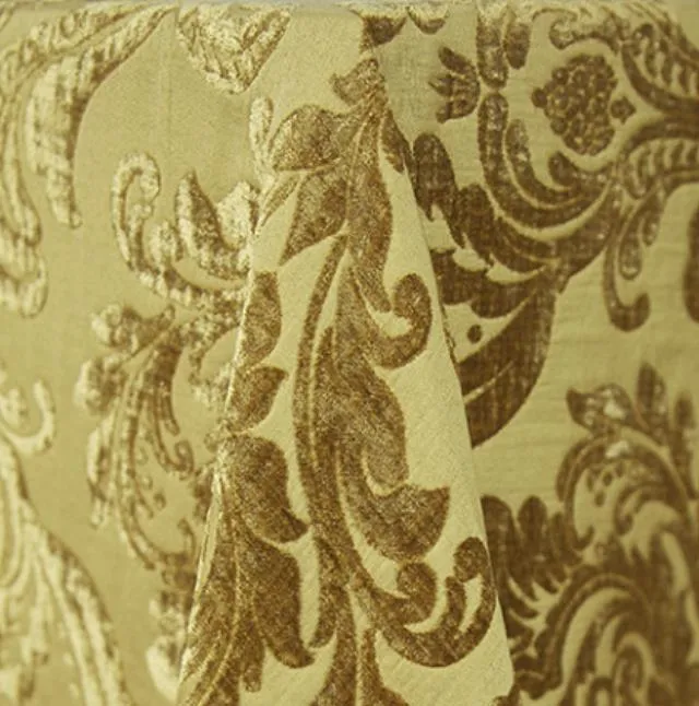 Velvet Damask Yellow Linen