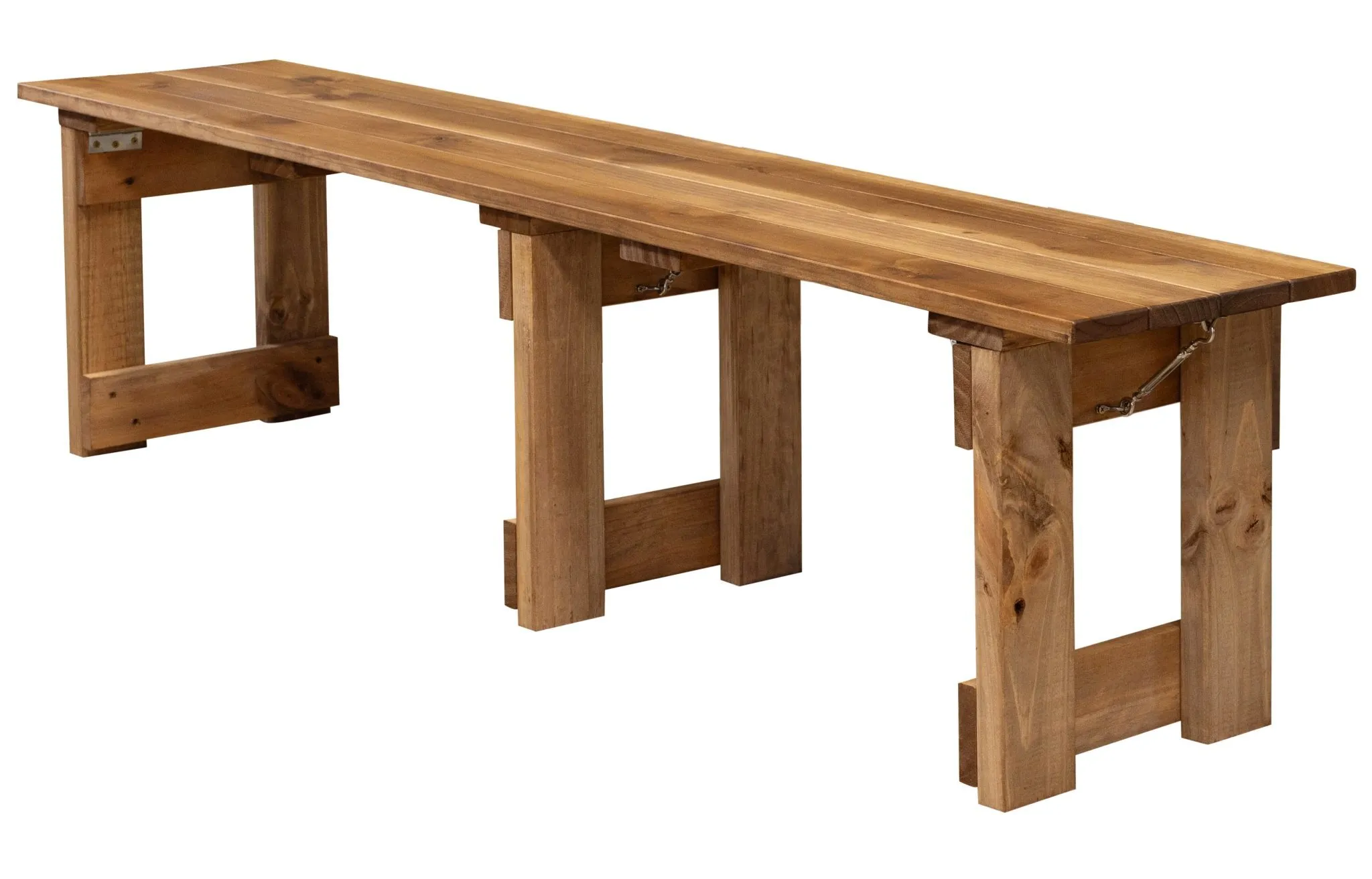 1.8m Rustic Wooden Bench: 3 Seater