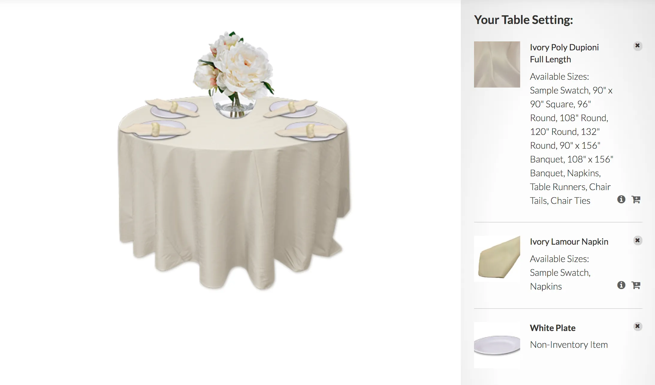 132" Dupioni Ivory Linen