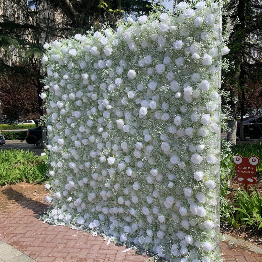 White/Green Floral Wall
