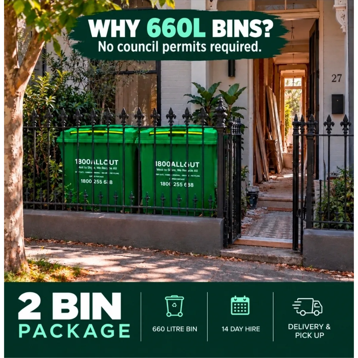 2 x 660L Bin Package