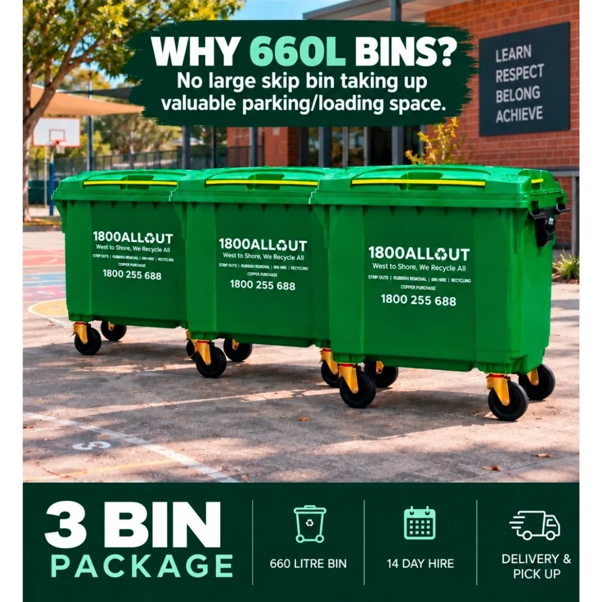 3 x 660L Bin Package