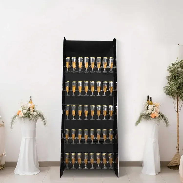 Glossy Black 5 Tier Stemware Rack