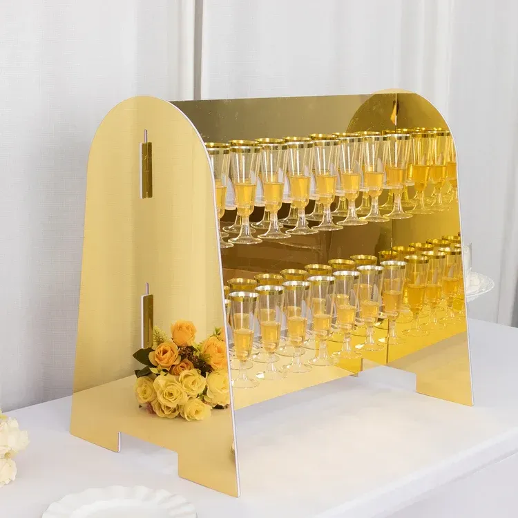 Gold Mirror Finish 2 Tier Stemware Rack