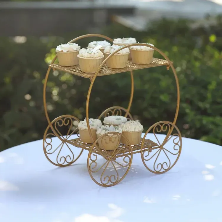 Gold Metal Princess Carriage Display