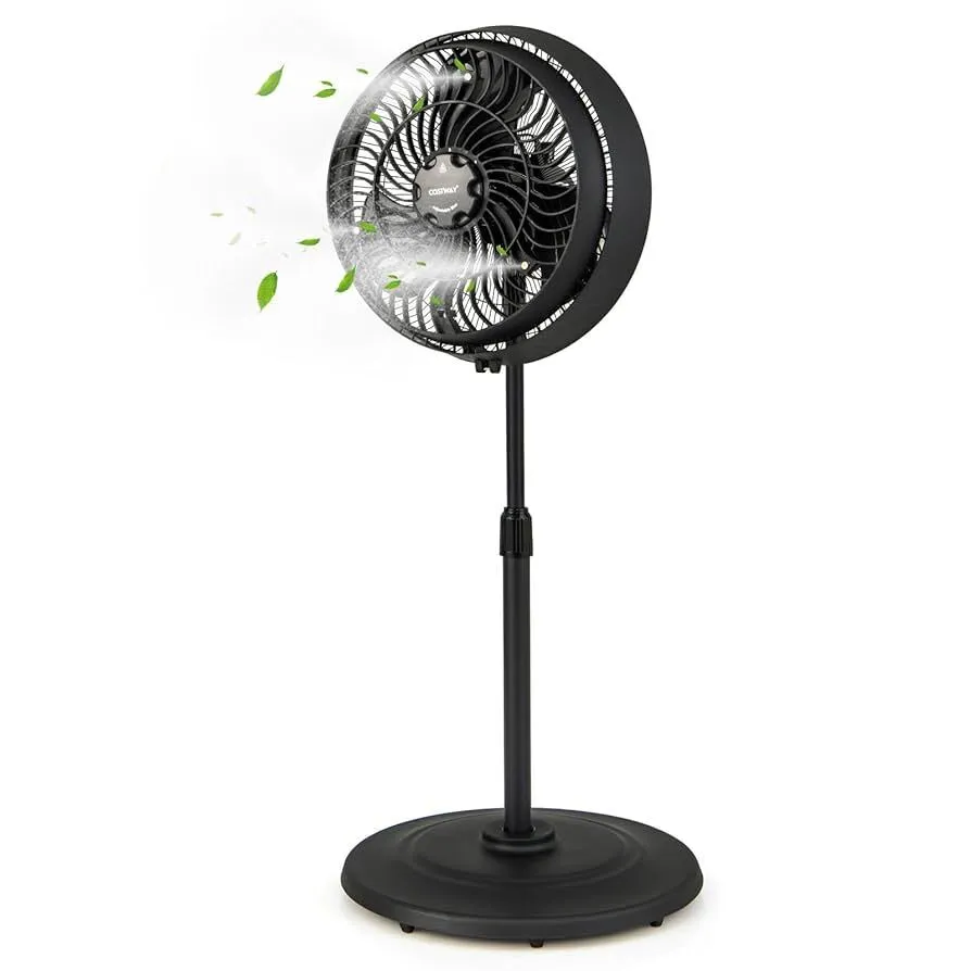 3-Speed Oscillating Outdoor Misting Fan