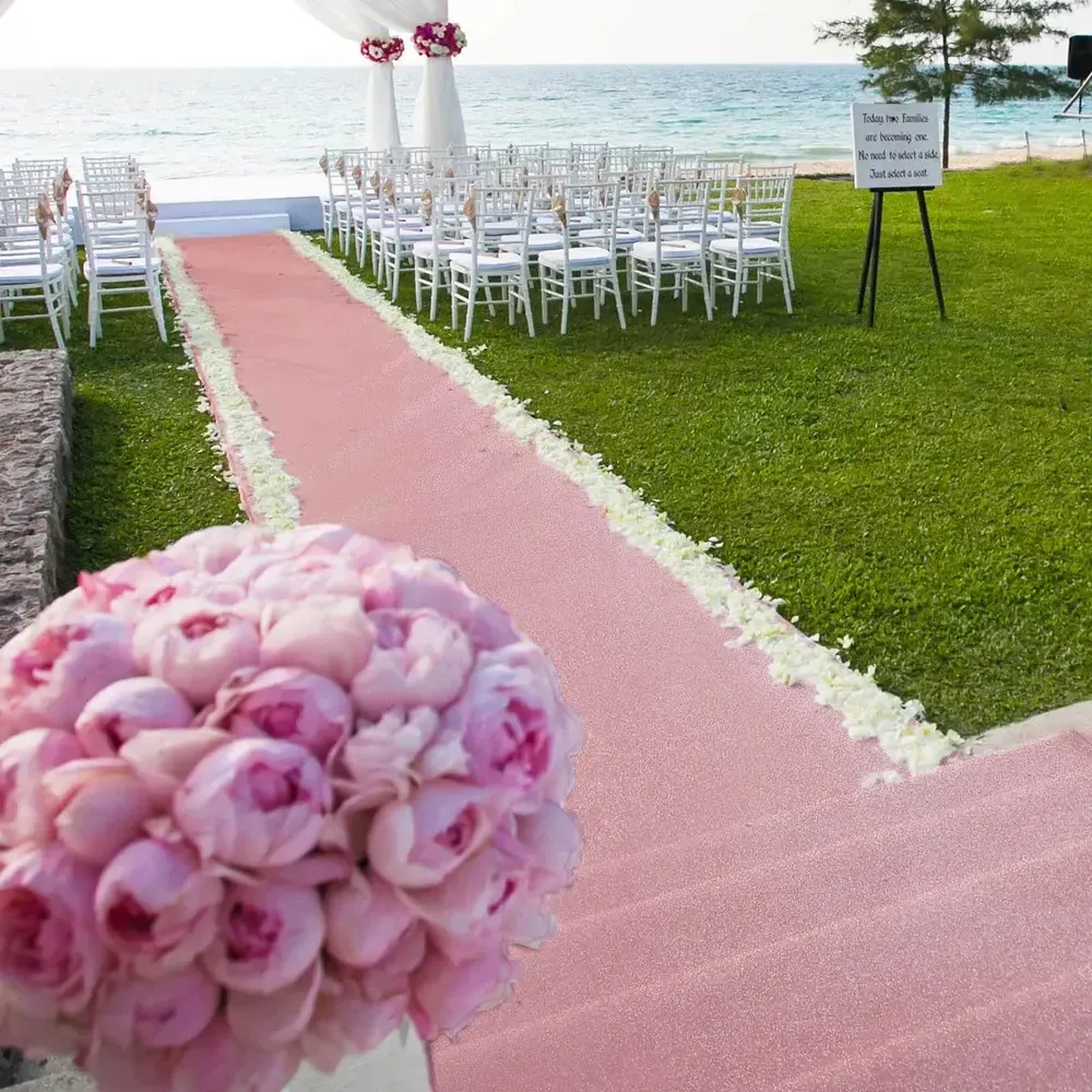 Rose Gold Sparkle Glitter Aisle Runner