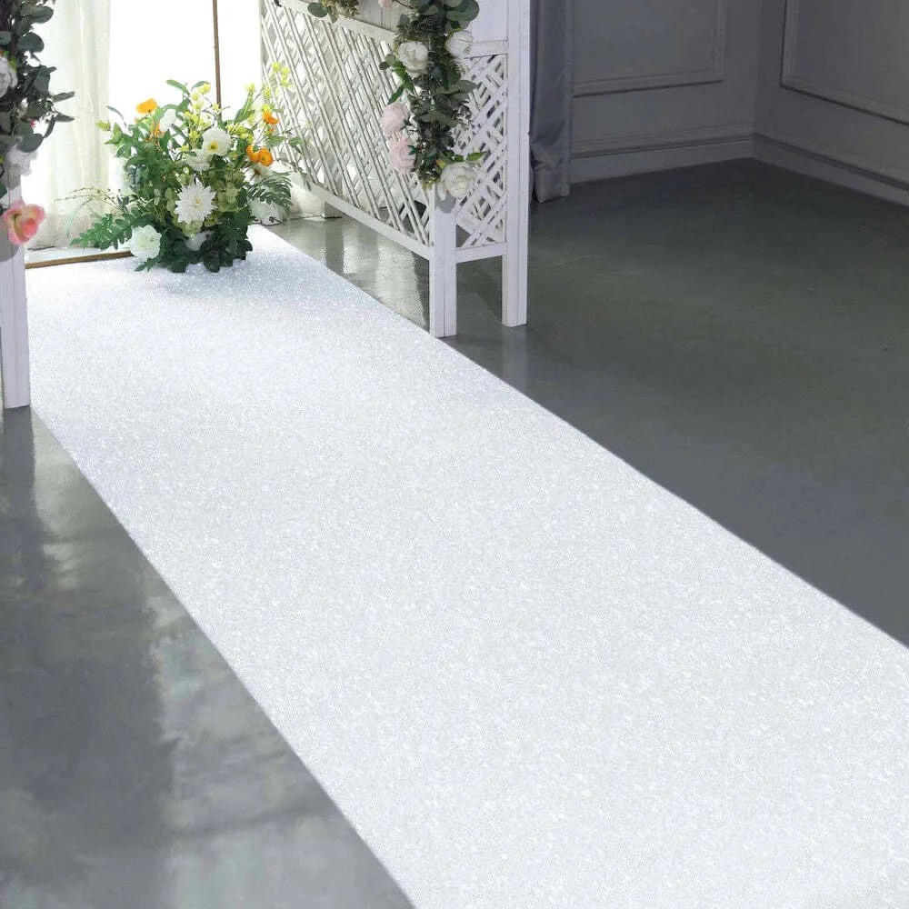 White Sparkle Glitter Aisle Runner