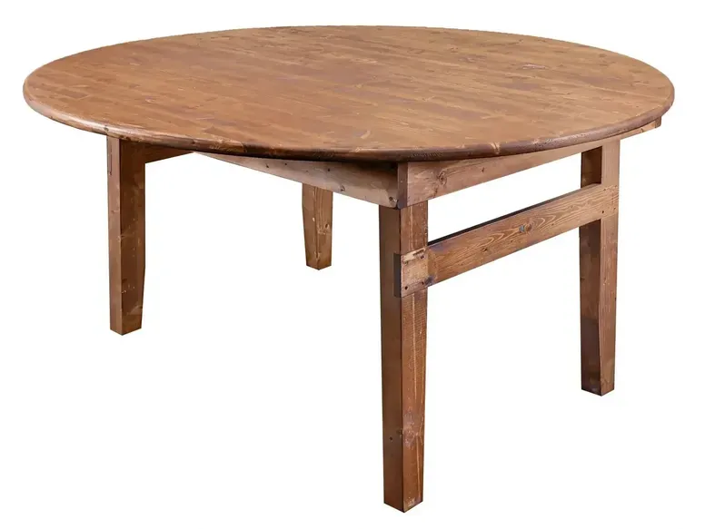 5ft Chestnut Round Farm Table