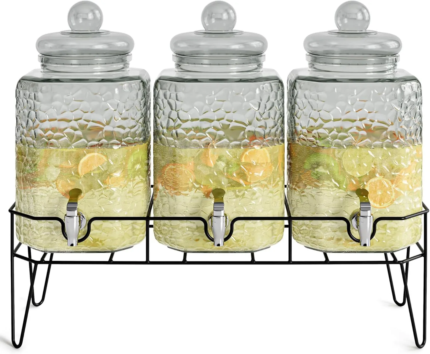 Glass Beverage Dispenser with Stand — Single, Double, or Triple