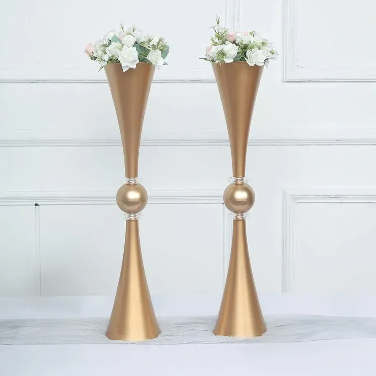 Gold Trumpet Vase Centerpiece