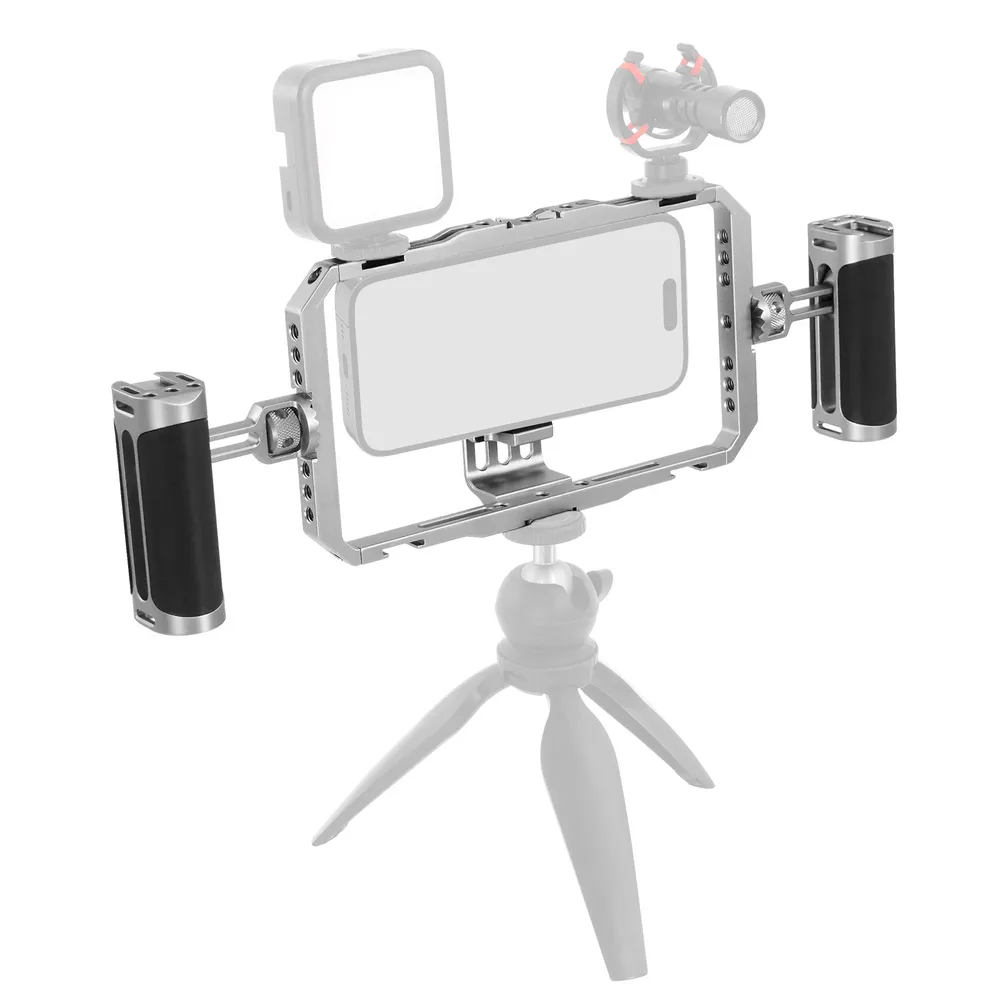 Gaiola Cage para Smartphone Mamen P-1 Punho Handgrip Universal (Prata)