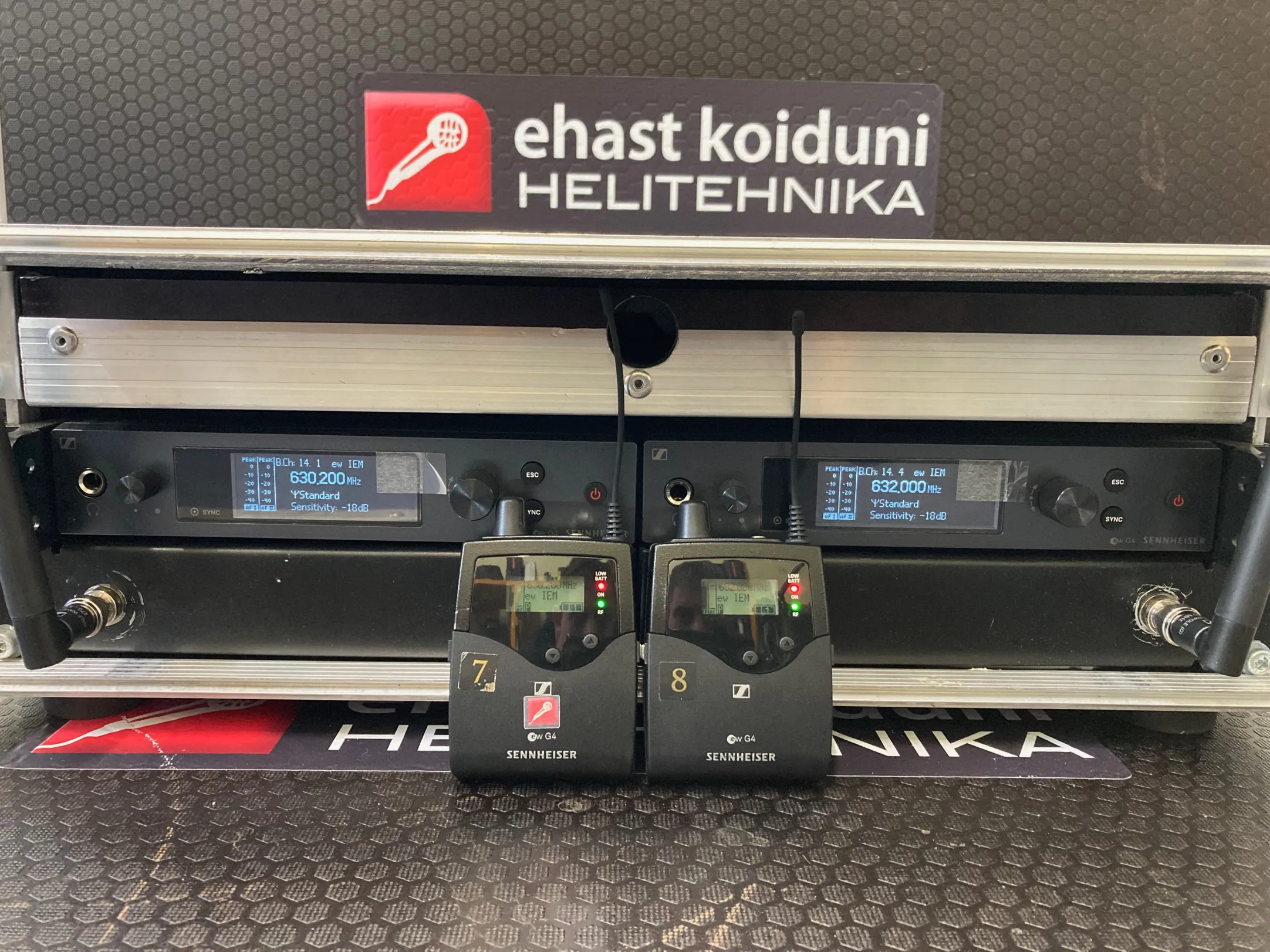 In-Ear kõrvamonitor Sennheiser EW IEM G4 2-kanaliga rack (komplekt koos 2 bodybackiga)