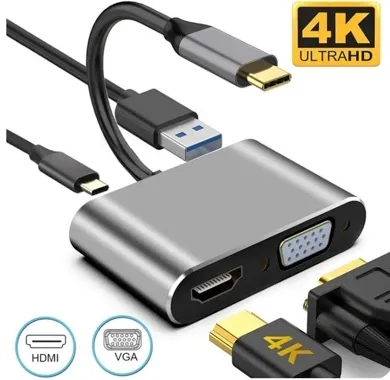 4-in-1 (USB-C to HDMI, USB, USB-C, VGA)