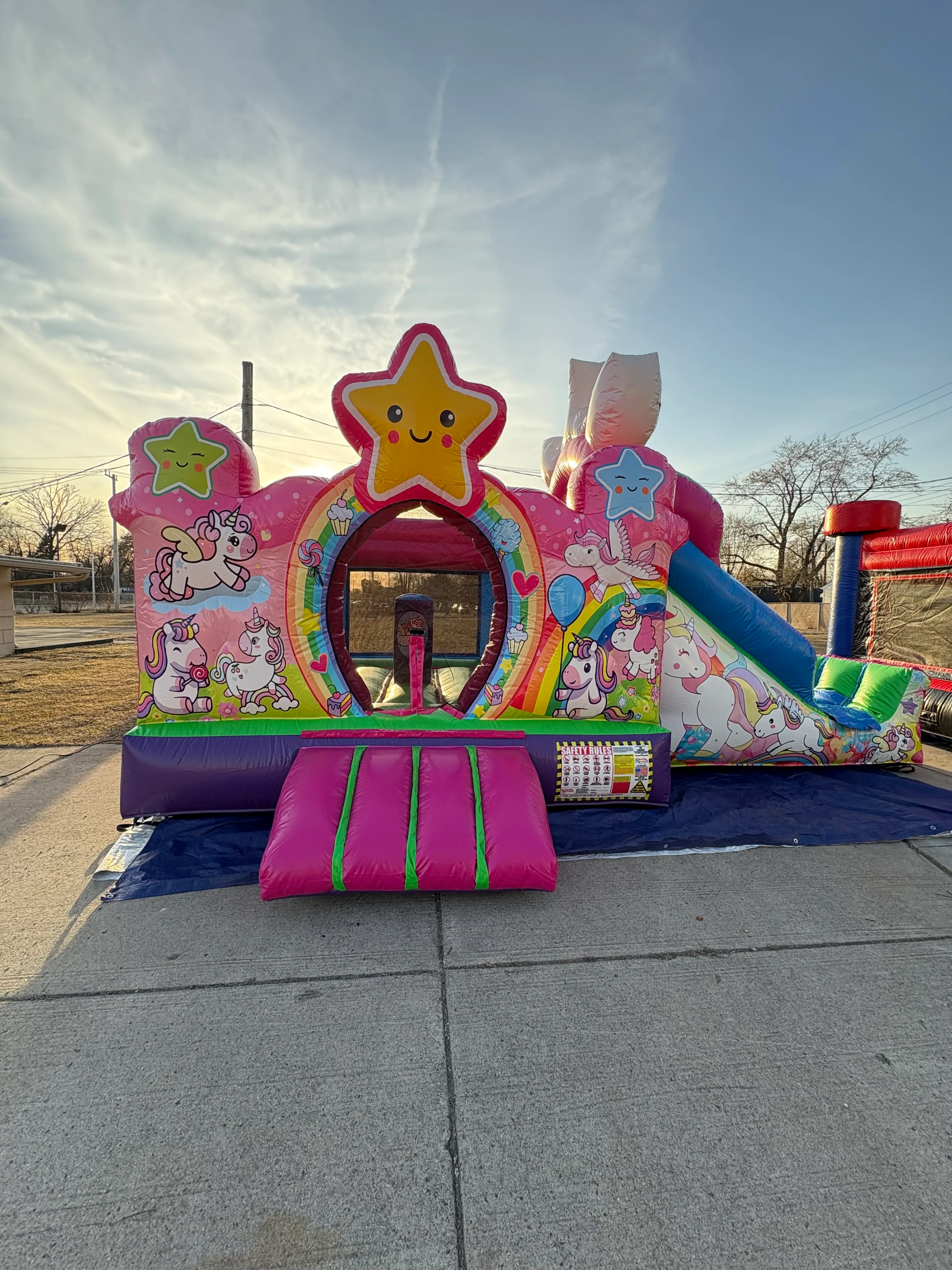 Unicorn Bounce House and Slide