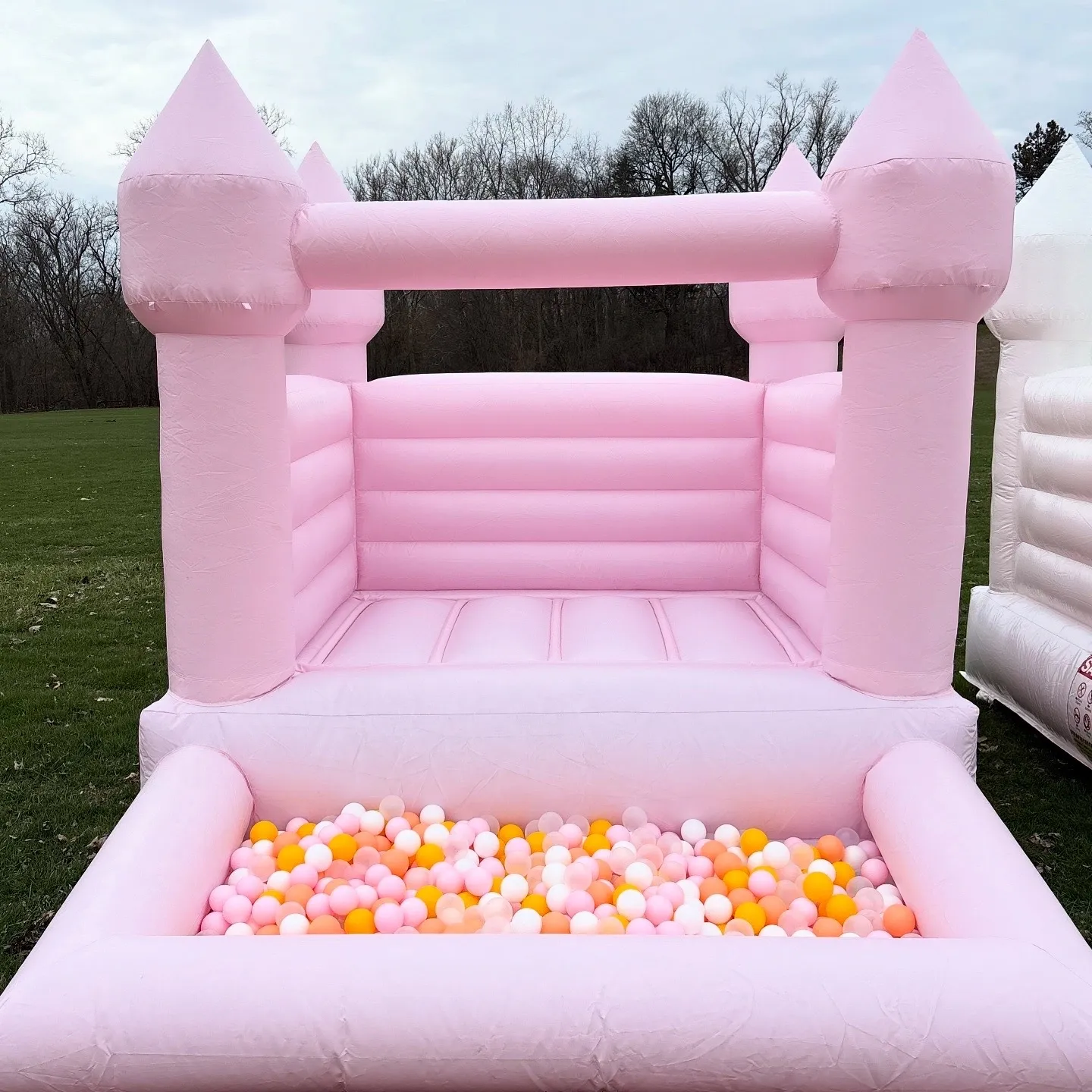 Mini Pastel Pink Bounce with Attached Ball Pit