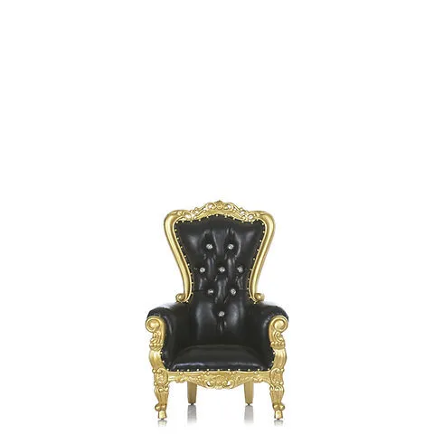 Black/Gold Luxe Kids Throne Chair 