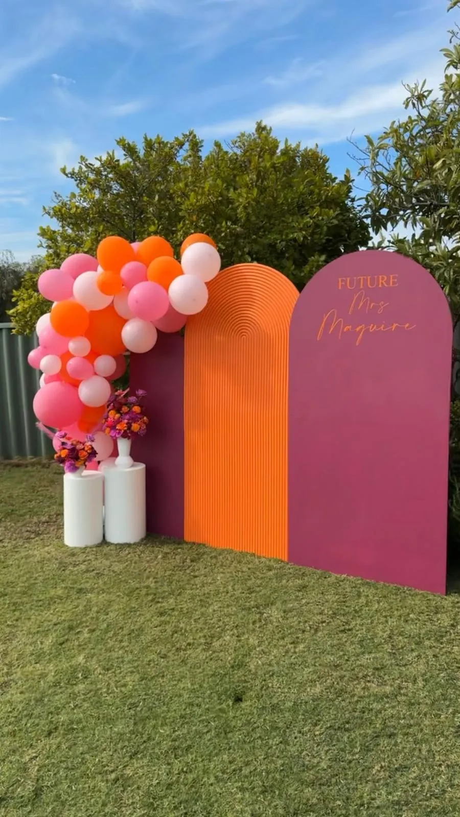 Orange Ripple and Hot Pink Arch Set (Delivery Item)