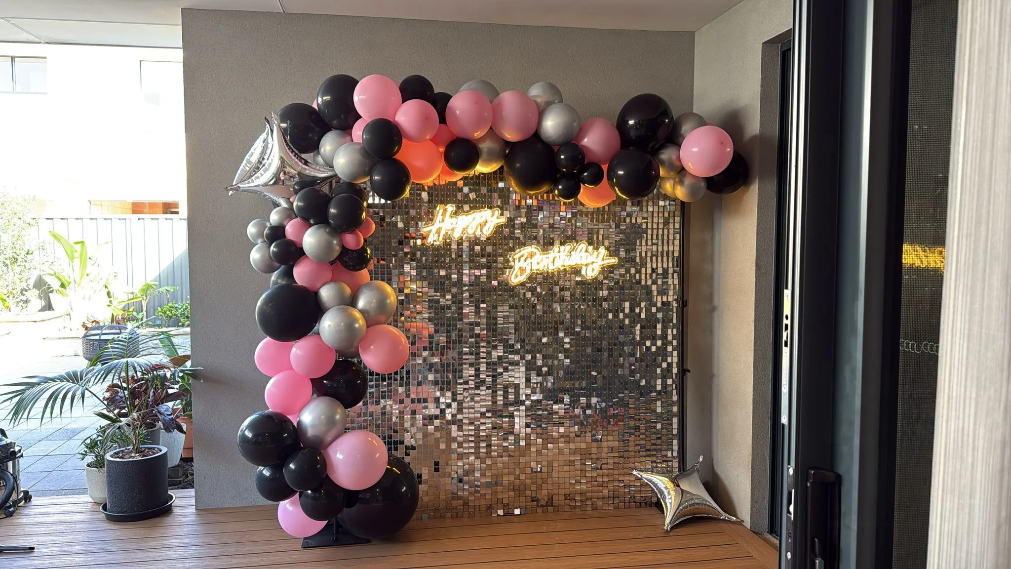 Silver Shimmer Wall Backdrop Package