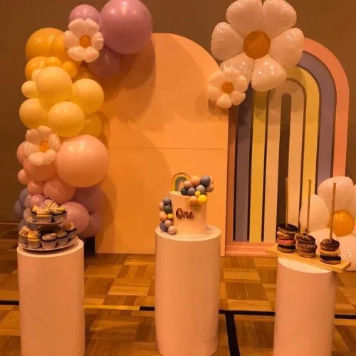 White Round Cylinder Plinth