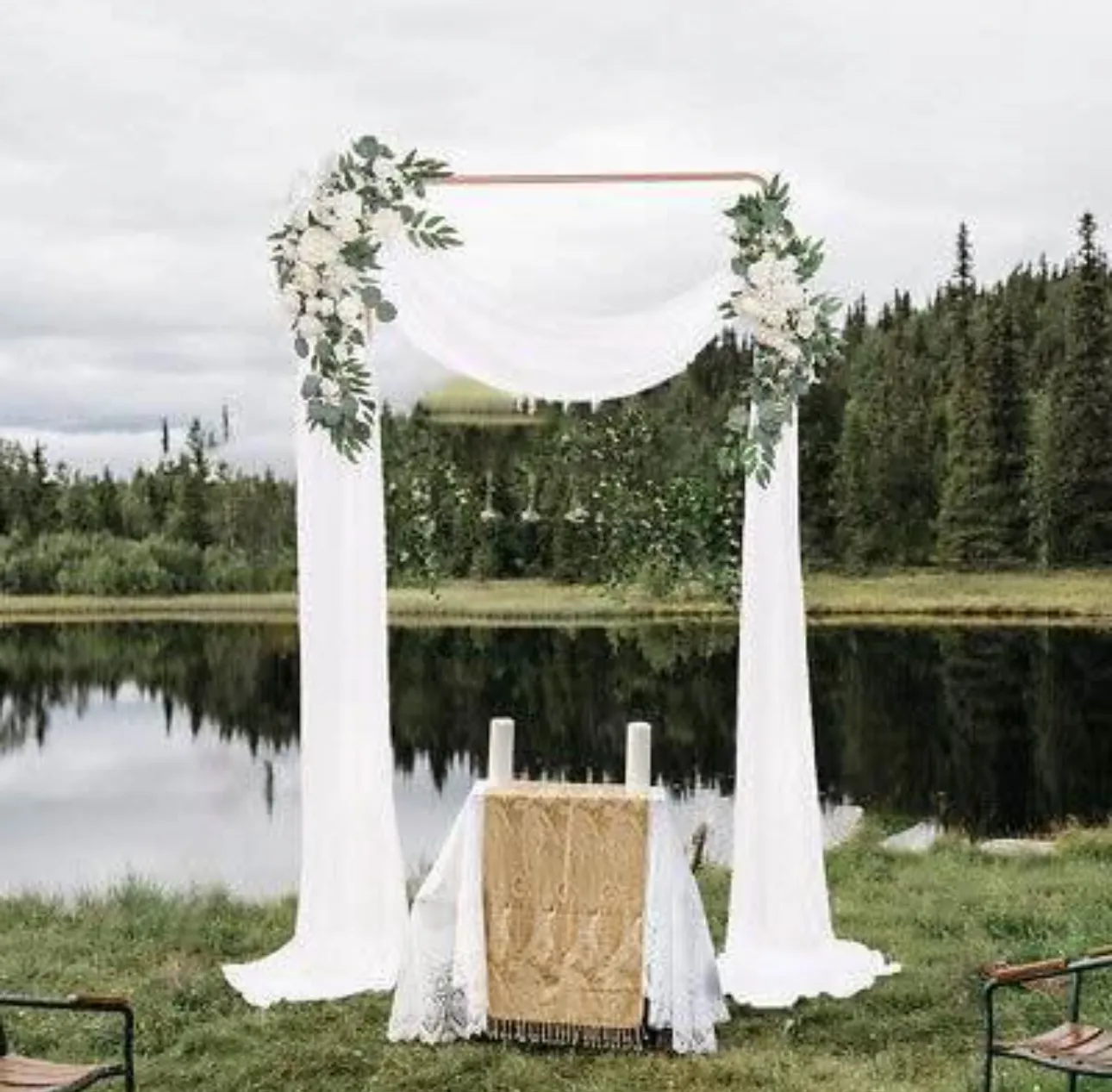 Gold Wedding Arch With Drapes