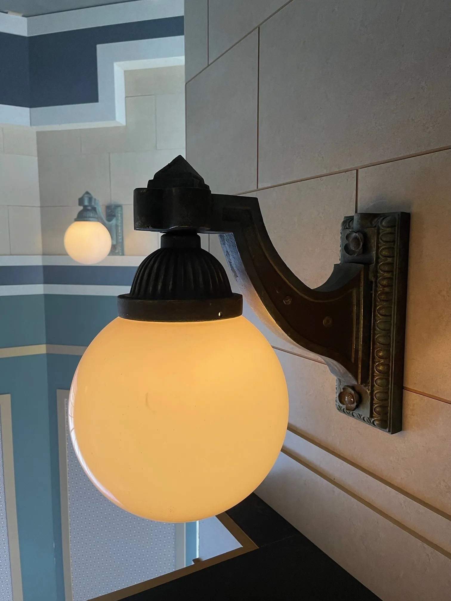 Sconce - 1920's Cast Iron with 12" Globe