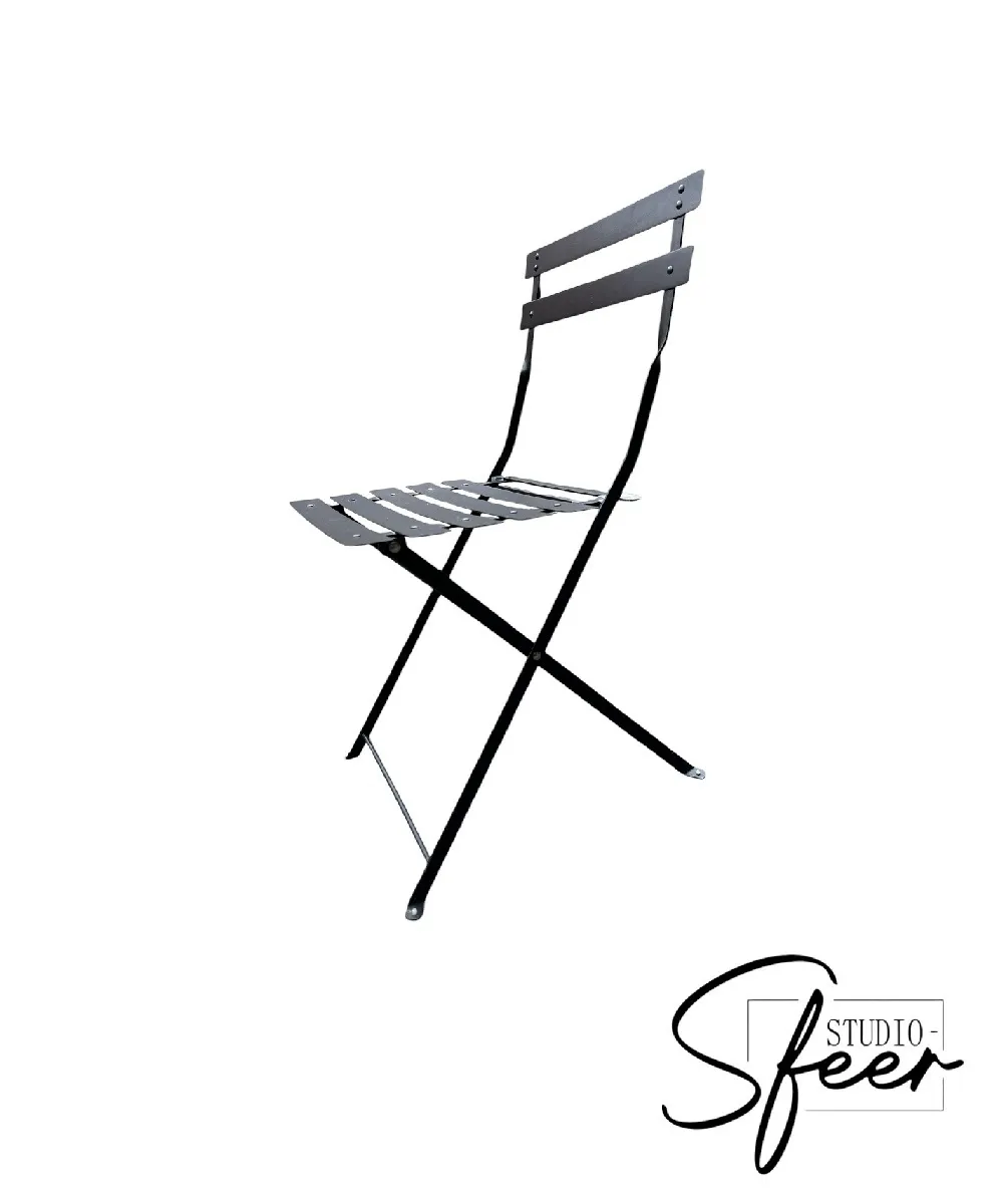 Terras stoelen - zwart metaal