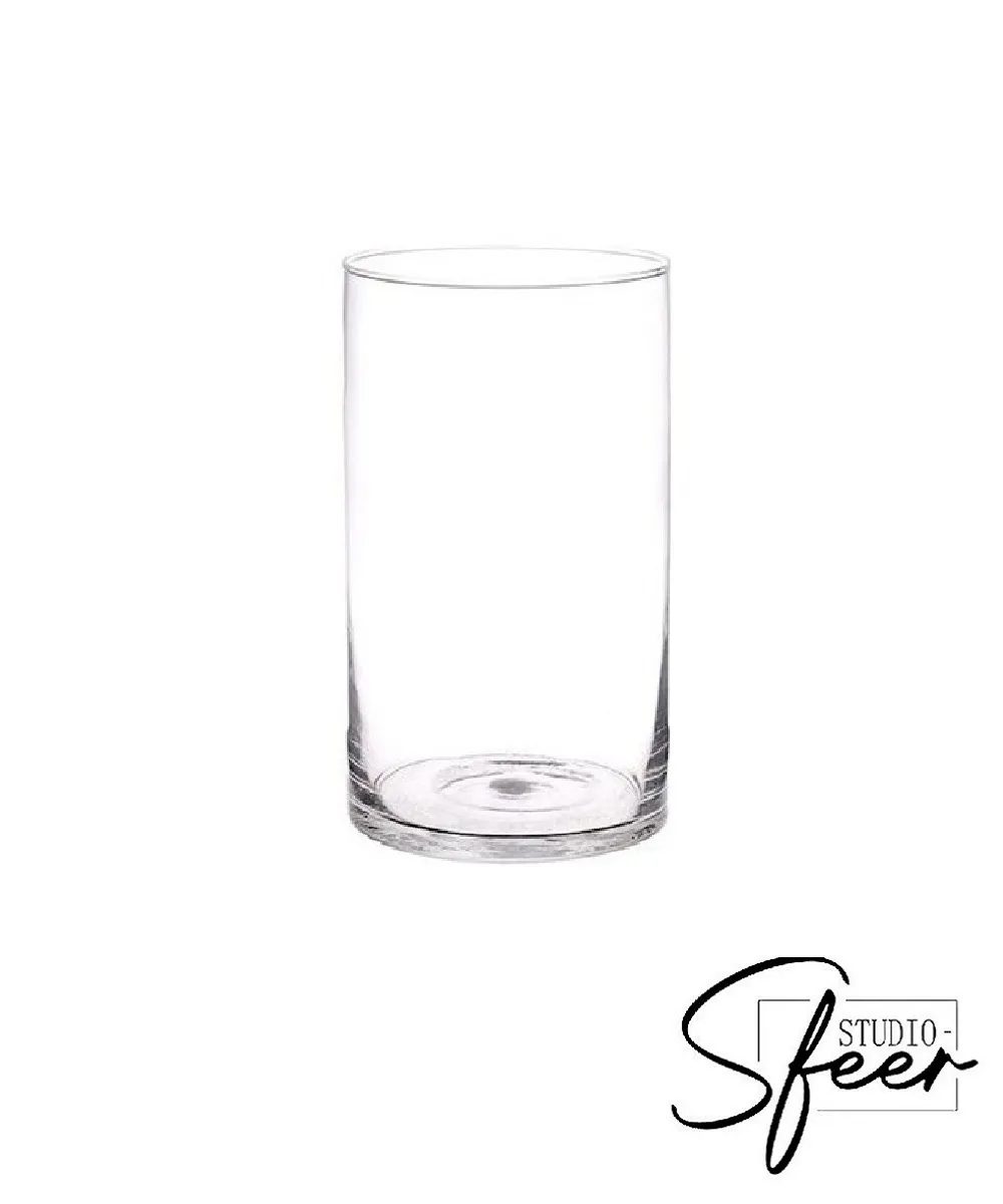 Vaas / windlicht glas helder klein