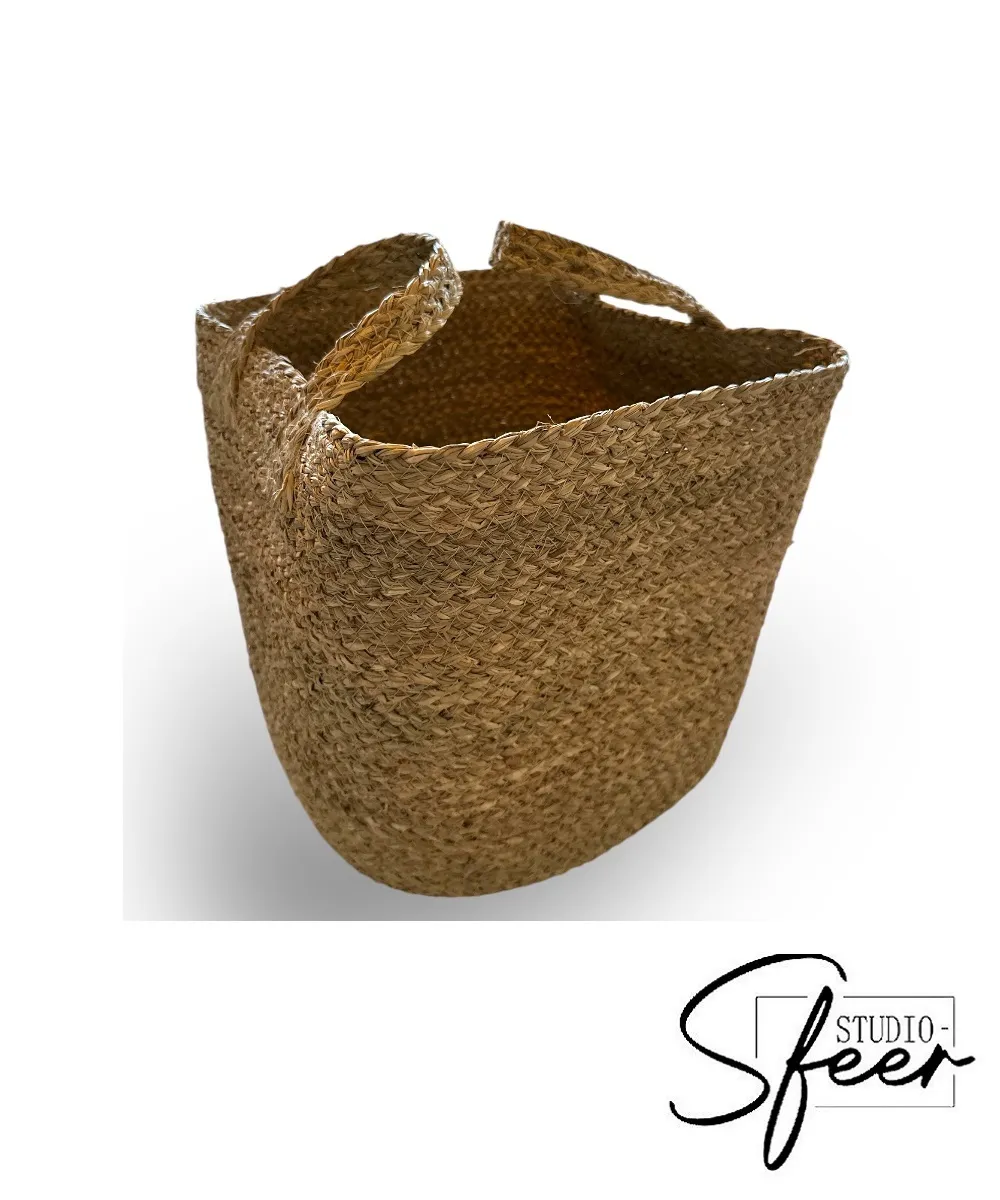 Mand - zeegras groot - 2 hengsels